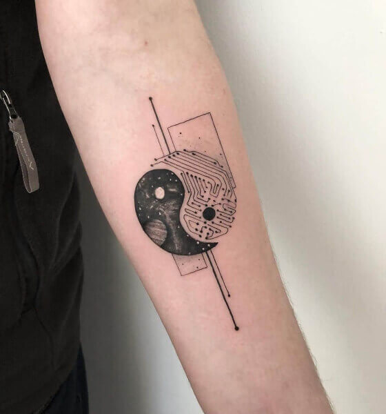 Yin Yang Forearm Tattoo