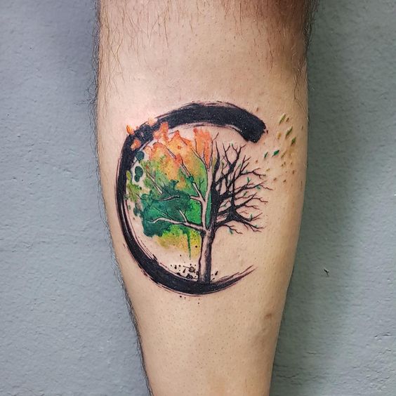 Yin-Yang Tree of Life Tattoo