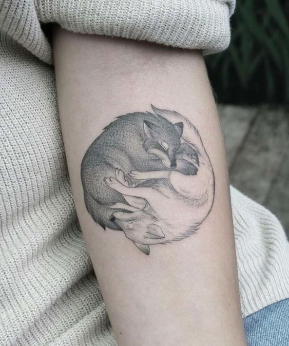 Yin Yang Wolf Tattoo