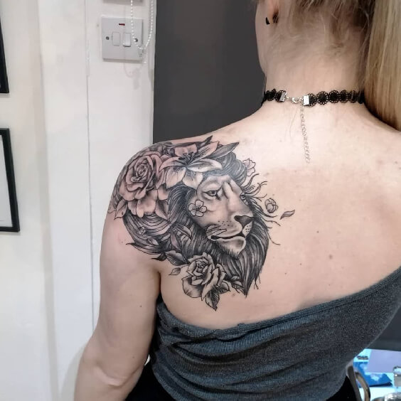 Lion Tattoo Shoulder for wome
