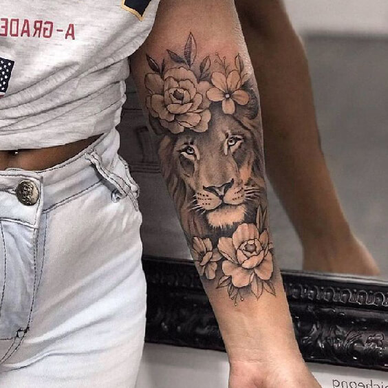 Lion Tattoo Arm for Women