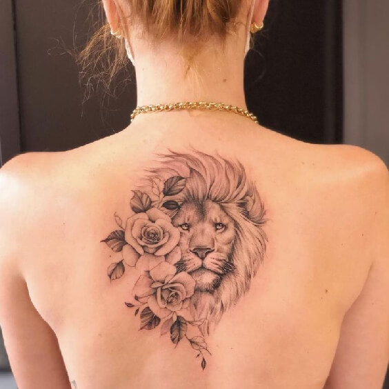 Simple Lion Tattoo for Women