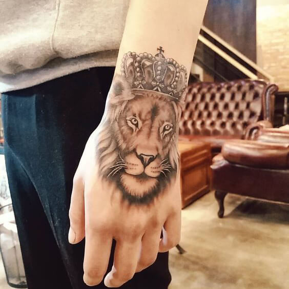 Lion Tattoo With Crown