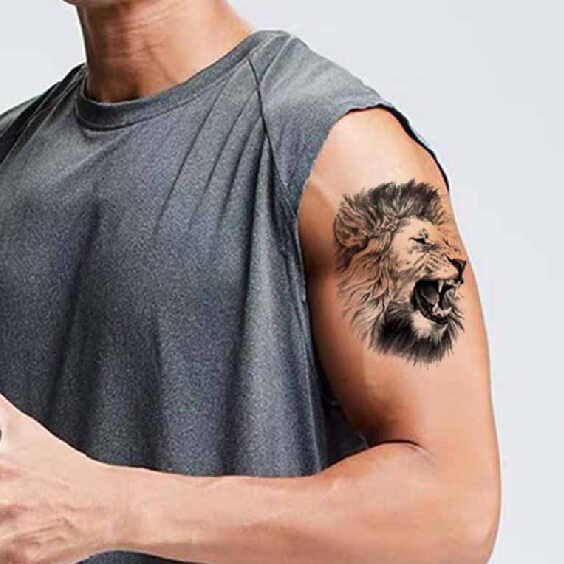 Simple Lion Tattoo for men