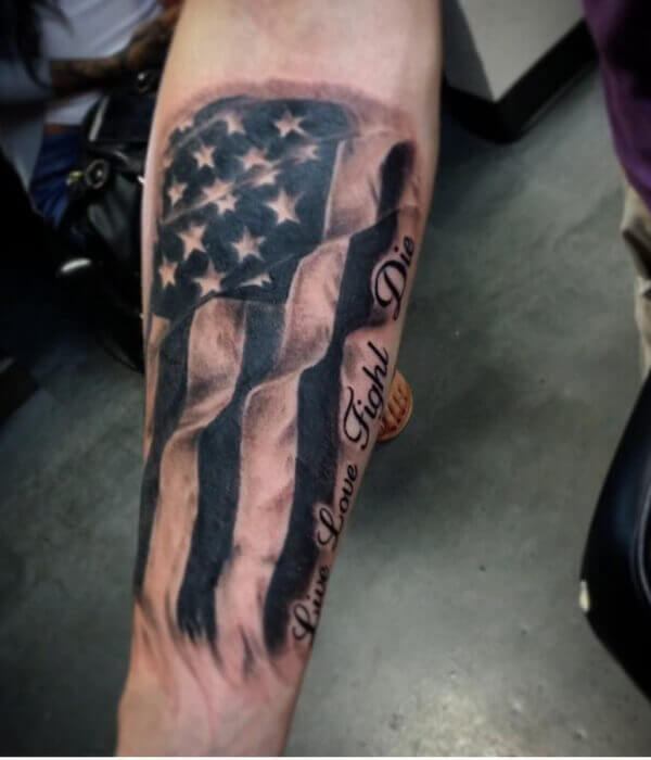 american flag with cross forearm tattooTikTok Search