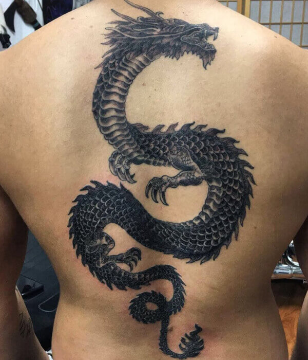 Dragon spine tattoo