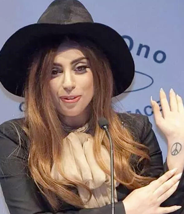 Peace Sign Tattoo Lady Gaga