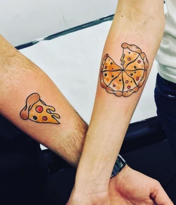 Pizza tattoo couple