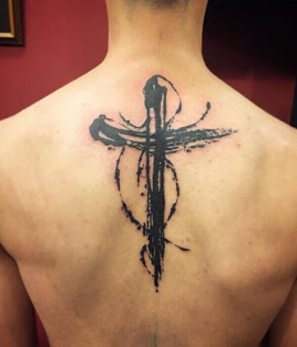 Spine tattoos with Cross