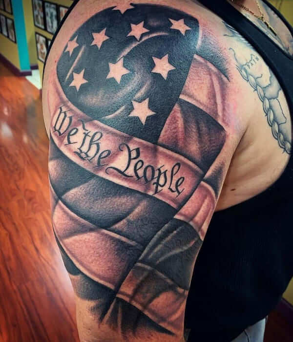 We the People American flag tattoo