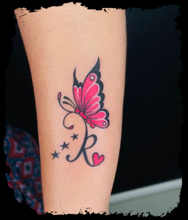 Butterfly R - Trending Tattoo Butterfly-R-Letter-Tattoo