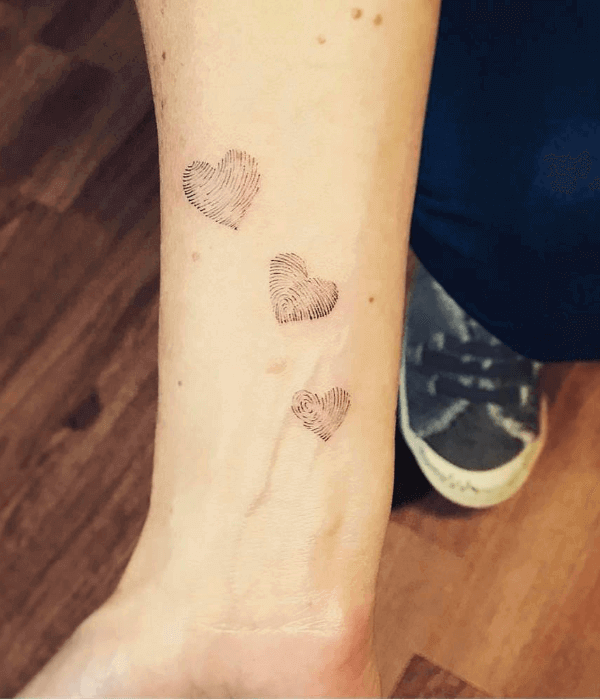 Family fingerprint tattoo design