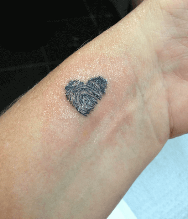 Fingerprint tattoo on the wrist
