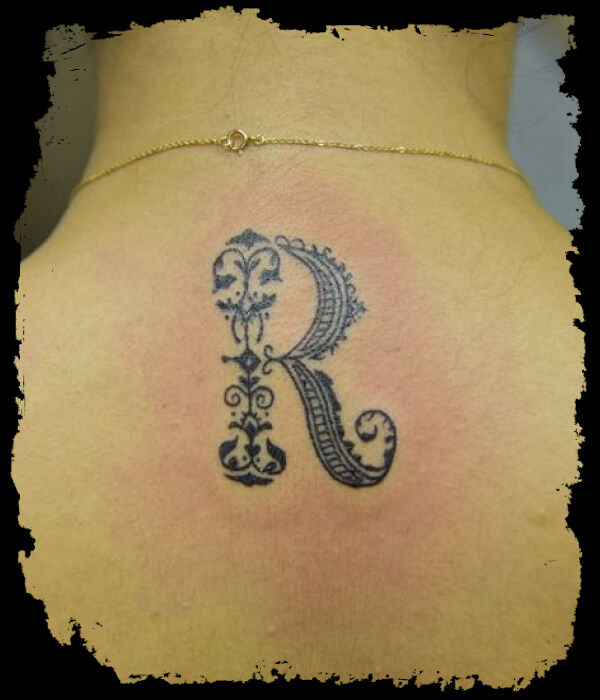 Floral R - Trending Tattoo Floral-R-Letter-Tattoo