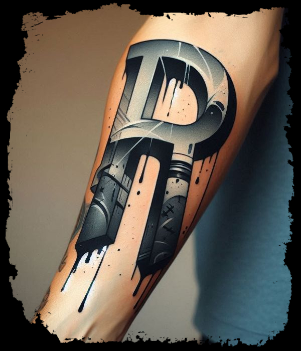 Graffiti-R-letter-tattoo