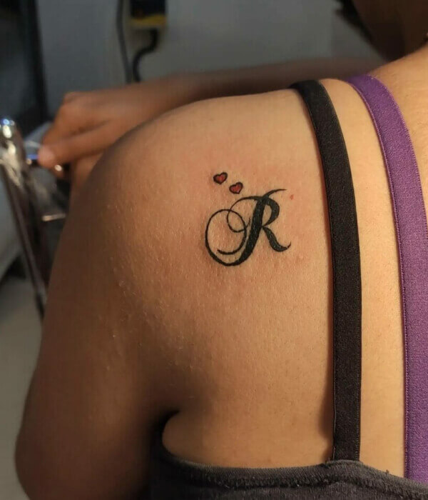 Letter R Tattoo Design Inside the Heart