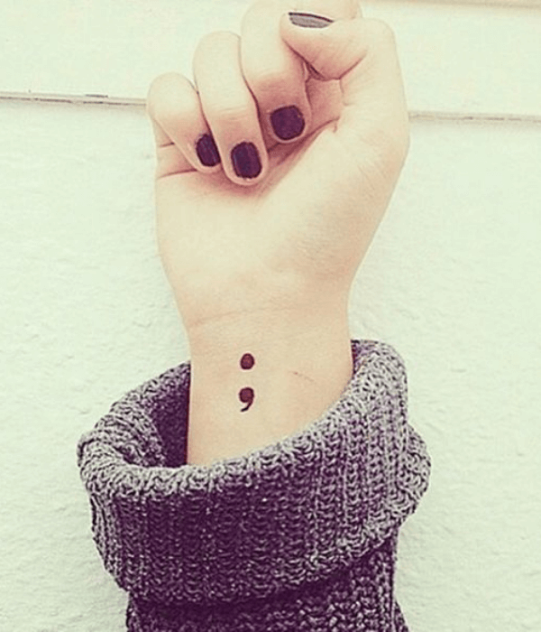 Mental health tattoos semicolon