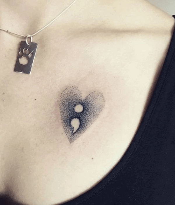 Semicolon fingerprint tattoo