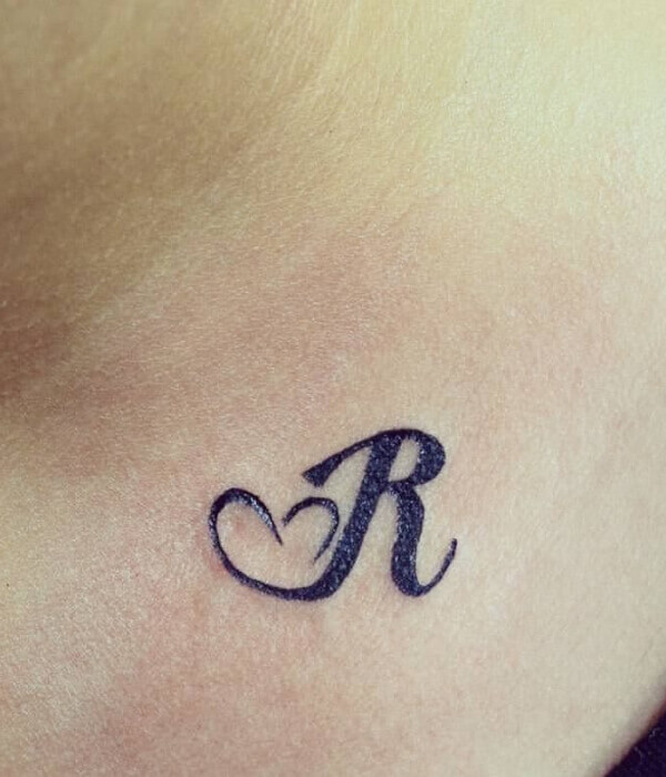 Simple Letter R Tattoo Design