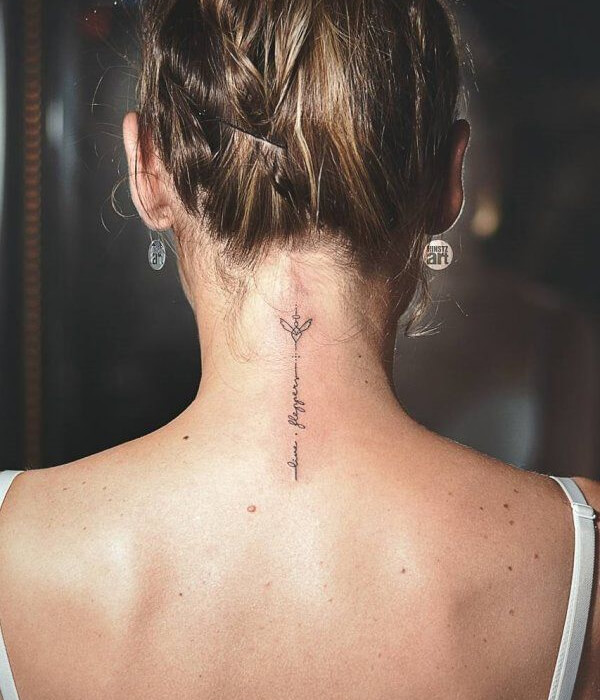 Simple back of the neck tattoo