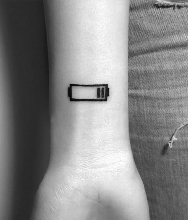 Time to recharge- a simple battery tattoo