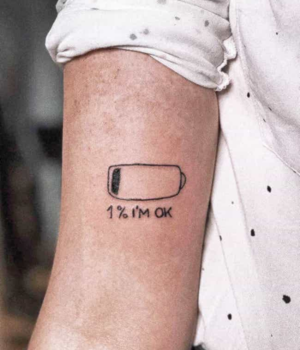 Time to recharge- a simple battery tattoo