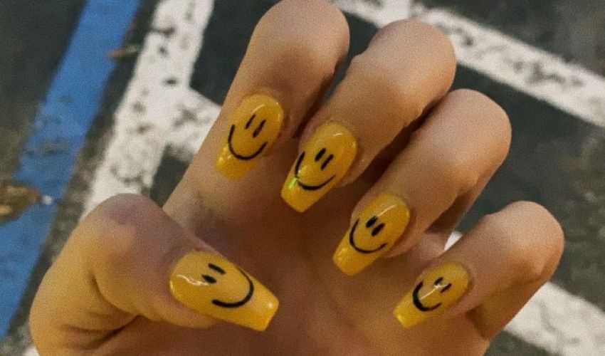 happy nail tattoo