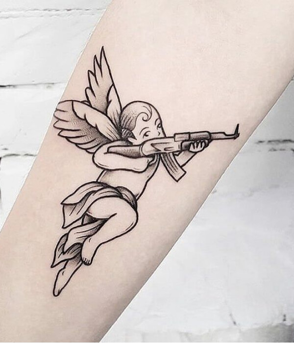 Angel AK 47 tattoo