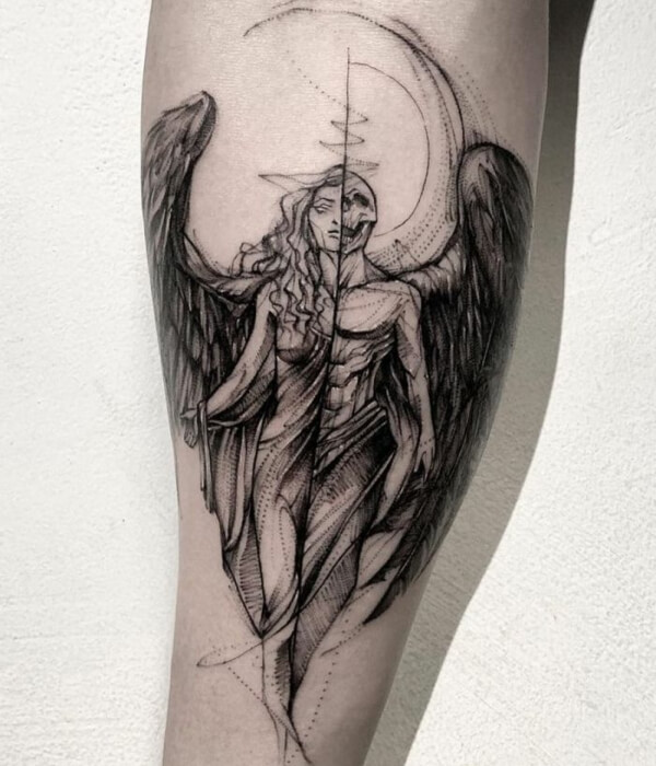 Angel devil tattoo