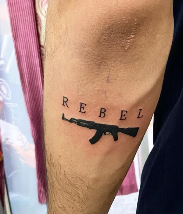 Appealing AK 47 tattoo design