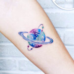 Aquarius tattoo with planets
