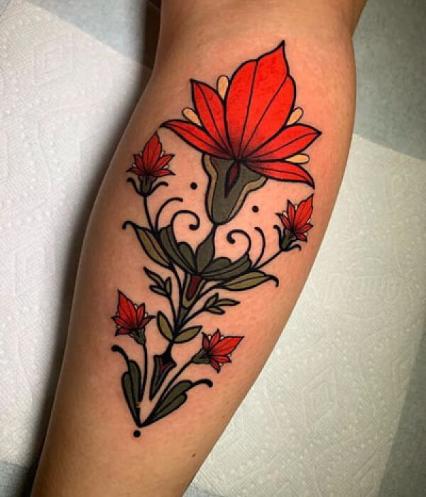 Aztec flower tattoo