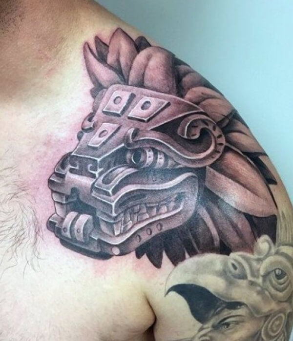 Aztec serpent tattoo