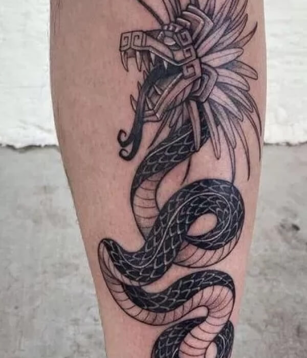 Aztec serpent tattoo