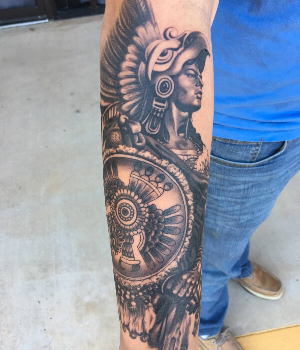 Aztec warrior tattoo