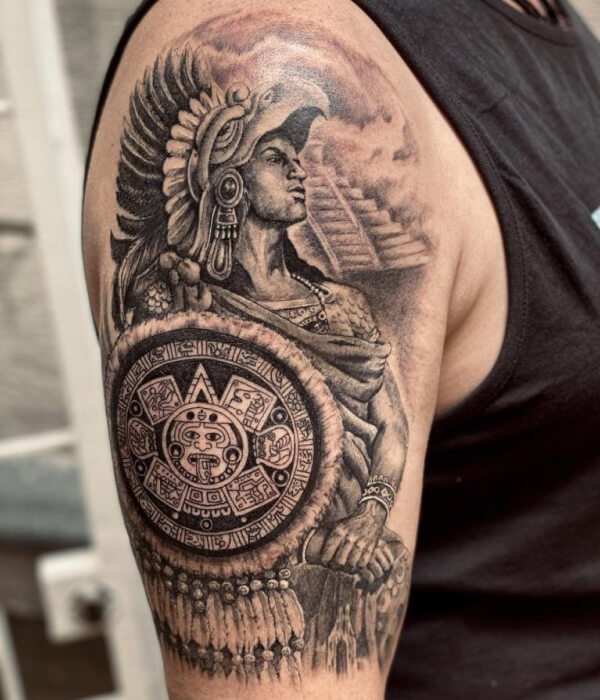 Aztec warrior tattoo