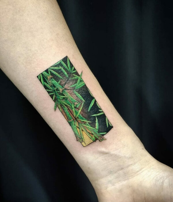 Bamboo leaves tattoo for your aesthetics