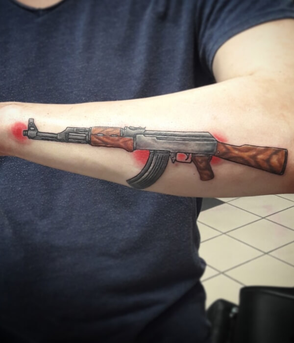 Beautiful AK 47 Tattoo