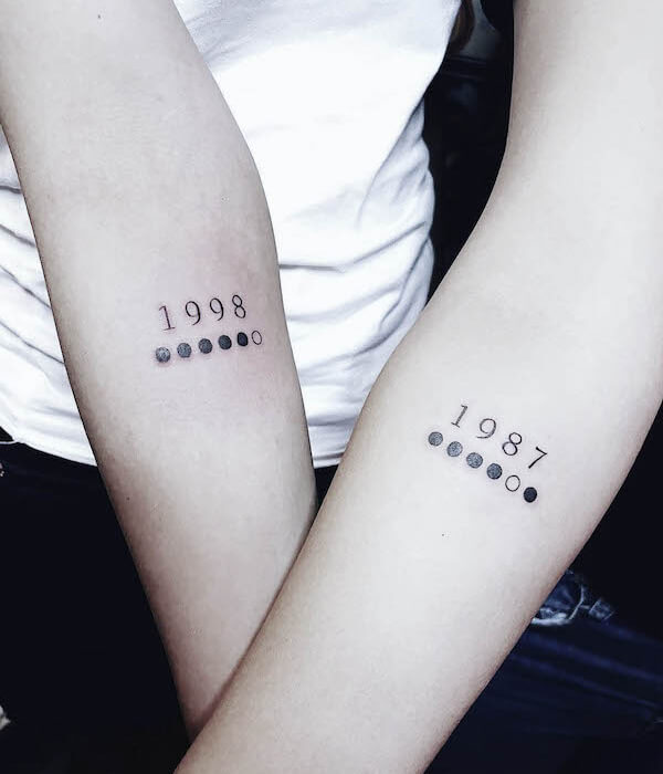 Birth year sister tattoo