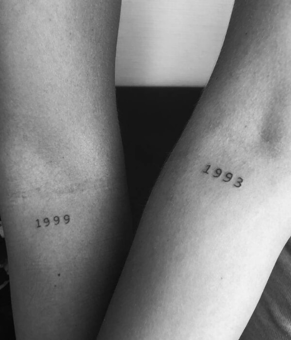 Birth year sister tattoo