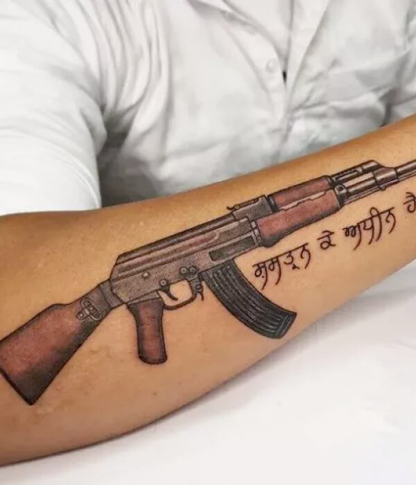 Bold AK 47 tattoo design