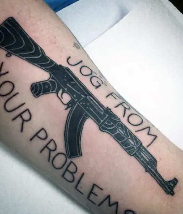Bold AK 47 tattoo design