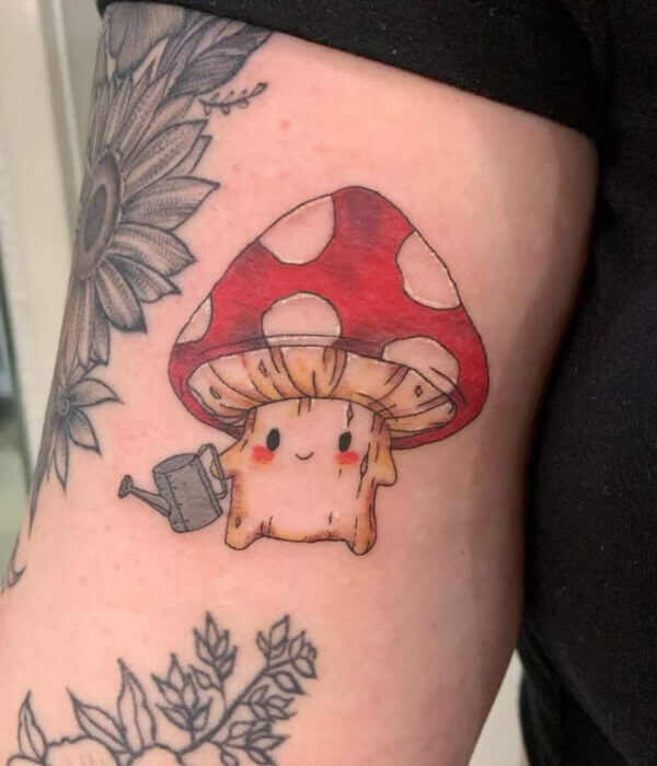 Cartoon Mushroom Tattoo