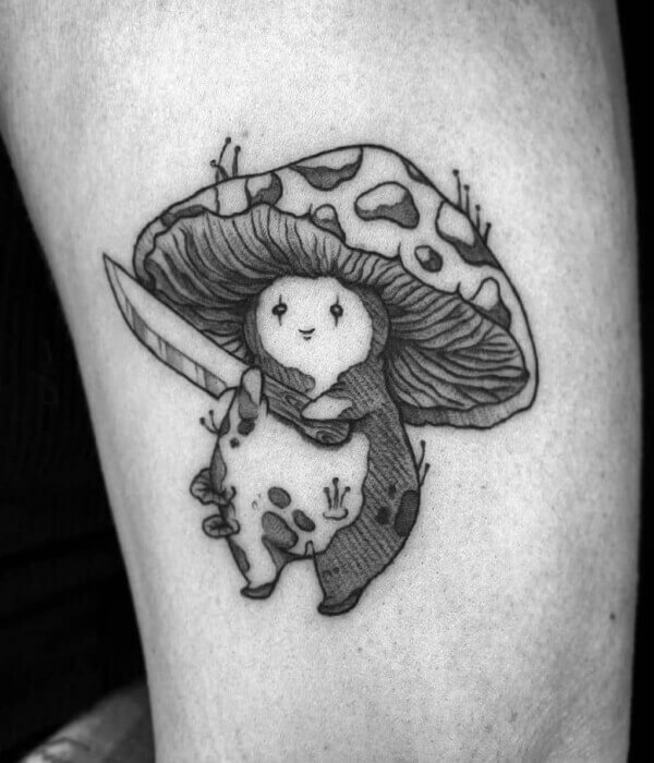 Cartoon Mushroom Tattoo