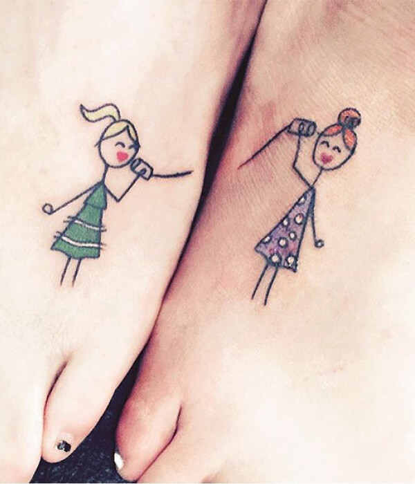 Cartoon sister tattoos