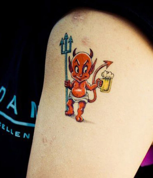 Cute devil tattoo