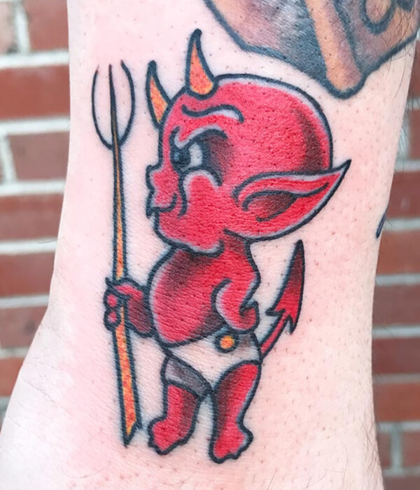 Cute devil tattoo