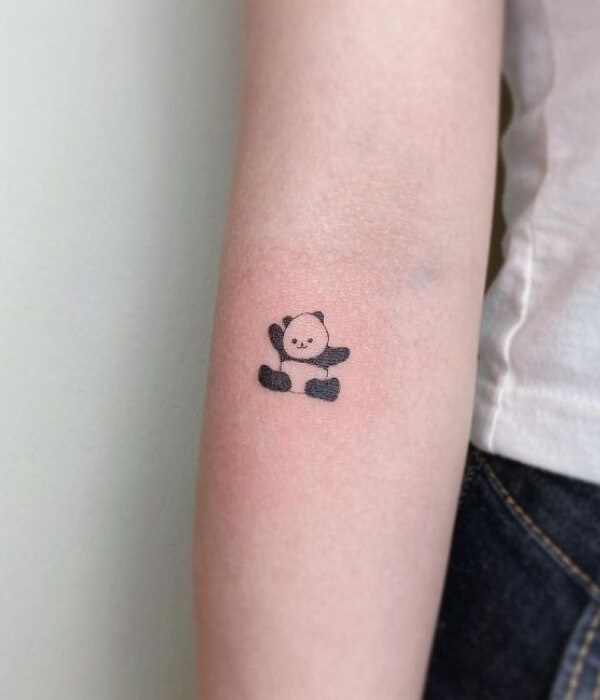 Cute panda tattoo