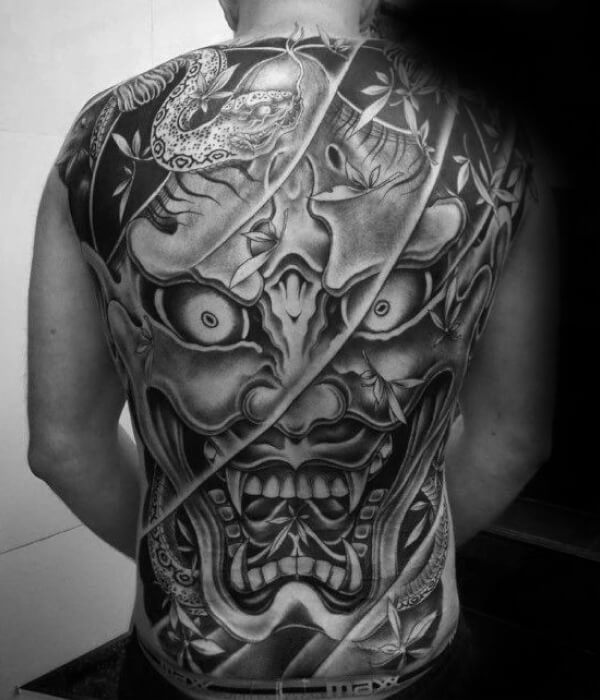 Devil back tattoo