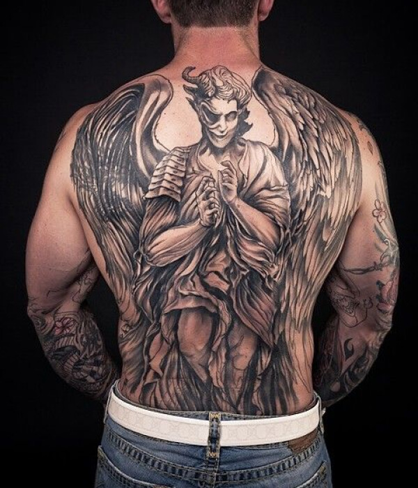 Devil back tattoo